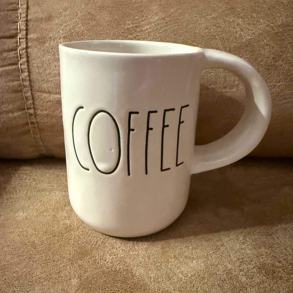 Rae Dunn Magenta Rare Original OG COFFEE Mug White With Black Lettering